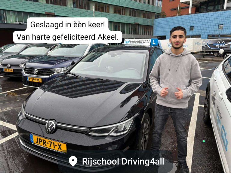 Leerling in één keer geslaagd bij Driving4all